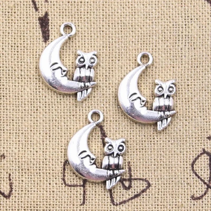 12pcs Charms Moon Owl 20x14mm Antique Silver Color Pendants Making DIY Handmade Tibetan Finding Jewelry
12pcs Charms Moon Owl 20x14mm Antique Silver Color Pendants Making DIY Handmade Tibetan Finding Jewelry