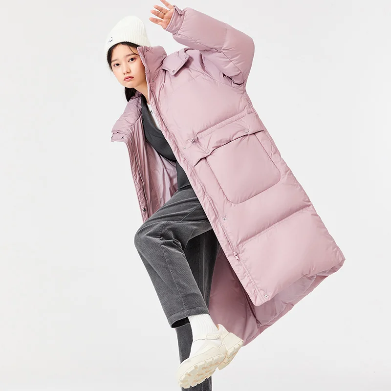 SEMIR Down Jacket Women Long Lantern Sleeves Sweet Waist Thickened Bread 2021 Winter New Loose Coat | Женская одежда