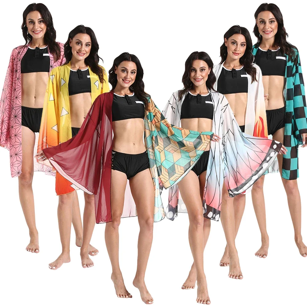 Anime Demon Slayer Swimsuit Kimetsu no Yaiba Kimono Agatsuma Zenitsu Cosplay Sexy Summer Beach Cover Up Bikini Two Piece Suit
Anime Demon Slayer Swimsuit Kimetsu no Yaiba Kimono Agatsuma Zenitsu Cosplay Sexy Summer Beach Cover Up Bikini Two Piece Suit