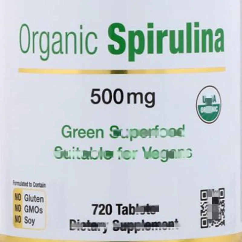 

Органические Спирулина 500 мг, витамины, 720 шт