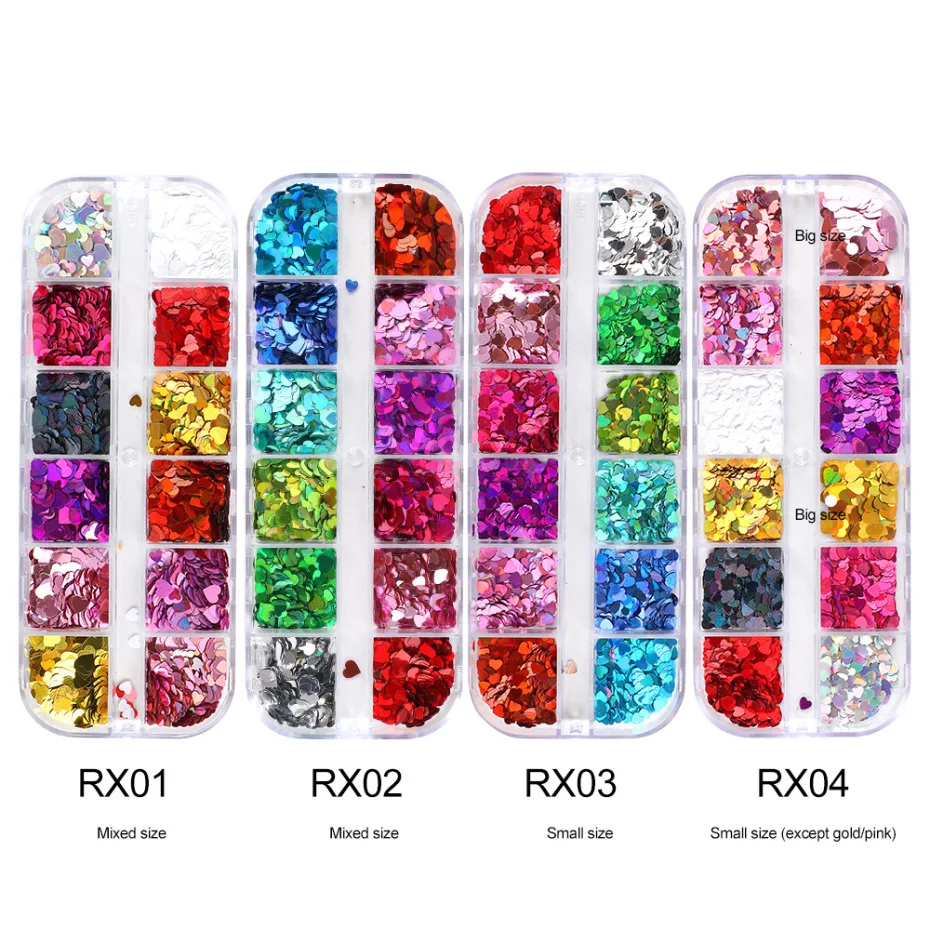 12 Grids Mixed Size Nail Art Design Slice Decor Paillette Shining Love Heart Sequins for Nails Sparkles Glitter Red Decorative
12 Grids Mixed Size Nail Art Design Slice Decor Paillette Shining Love Heart Sequins for Nails Sparkles Glitter Red Decorative