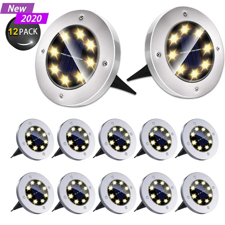 12Pack Solar Garden Lights 8LED Solar Ground Lights Waterproof Light Underground Sensing Landscape Lights For Lawn Pathway Decor
12Pack Solar Garden Lights 8LED Solar Ground Lights Waterproof Light Underground Sensing Landscape Lights For Lawn Pathway Decor
