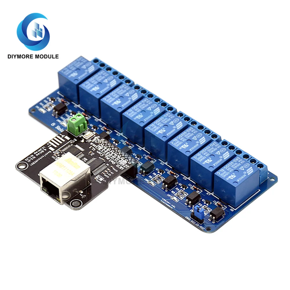 Модуль управления Ethernet, сетевой веб-сервер LAN WAN, порт RJ45 + 8-канальное реле управления Ethernet, плата ler
Модуль управления Ethernet, сетевой веб-сервер LAN WAN, порт RJ45 + 8-канальное реле управления Ethernet, плата ler