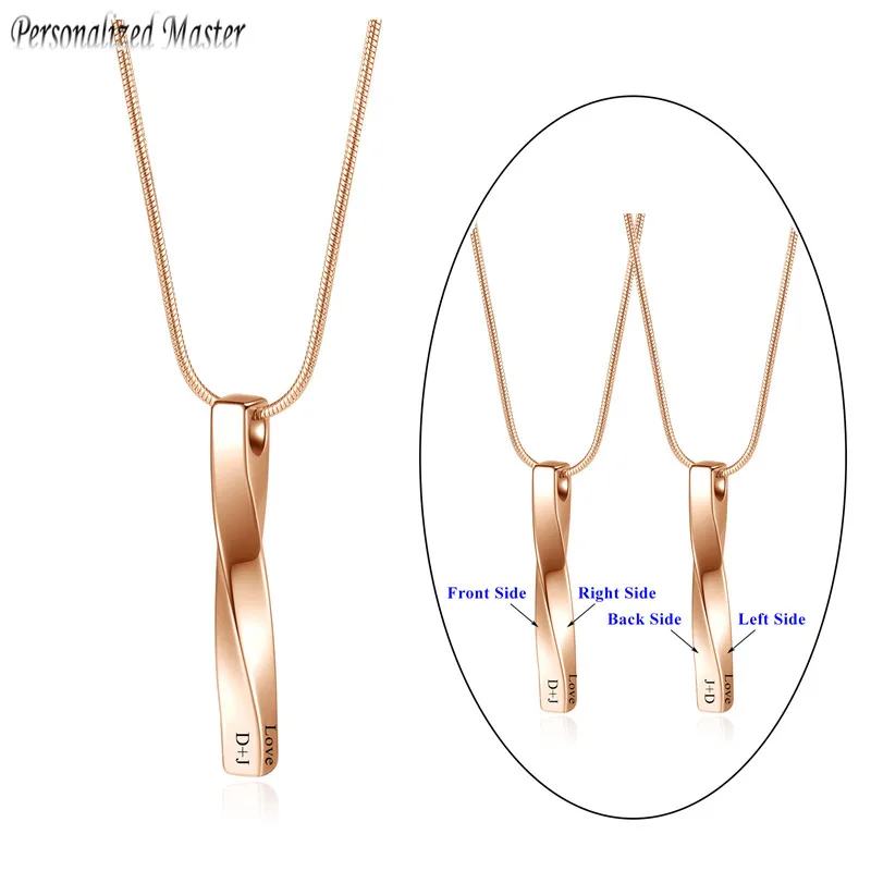 Personalized Master Customized Name Bar Necklaces Stainless Steel Twisted Cube Bar Pendant Necklace Birthday Gift for Women Men
Personalized Master Customized Name Bar Necklaces Stainless Steel Twisted Cube Bar Pendant Necklace Birthday Gift for Women Men
