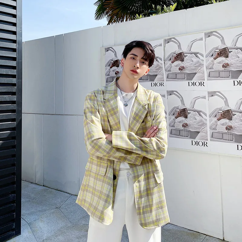 Male Japan Harajuku Korea Streetwear Loose Suit Jacket Outerwear Men Retro Fashion Casual Plaid Suit Blazer Coat
Male Japan Harajuku Korea Streetwear Loose Suit Jacket Outerwear Men Retro Fashion Casual Plaid Suit Blazer Coat