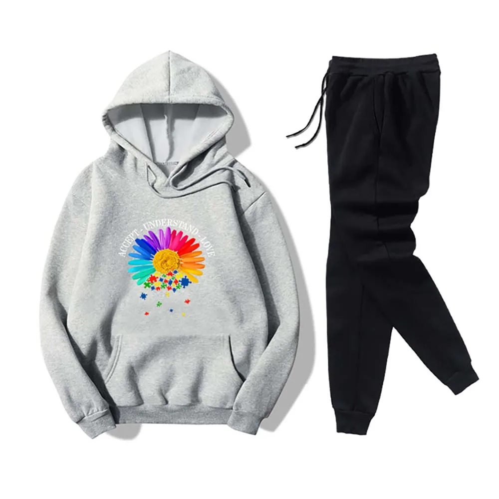 Women Sweatshirts and Sweatpants Floral Printed Hoodie Trousers 2pcs s Set Hooded Pullover Casual Pants Tracksuit Set
Women Sweatshirts and Sweatpants Floral Printed Hoodie Trousers 2pcs s Set Hooded Pullover Casual Pants Tracksuit Set