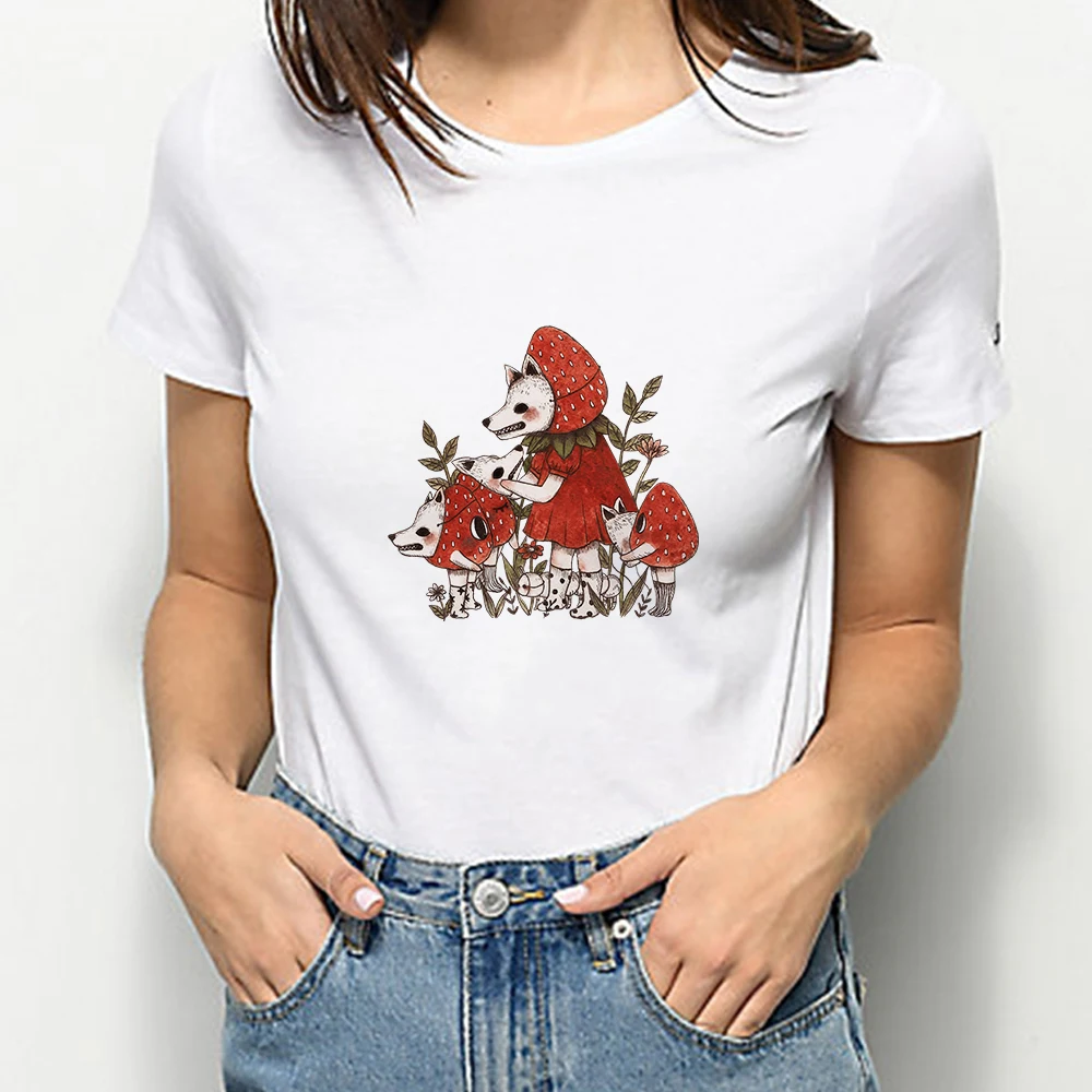 2021 Summer Tshirt Womens Art Painting Short Sleeve Cute red mushroom Villain Graphic T Shirt Modern Versatile Top Hipster
2021 Summer Tshirt Womens Art Painting Short Sleeve Cute red mushroom Villain Graphic T Shirt Modern Versatile Top Hipster