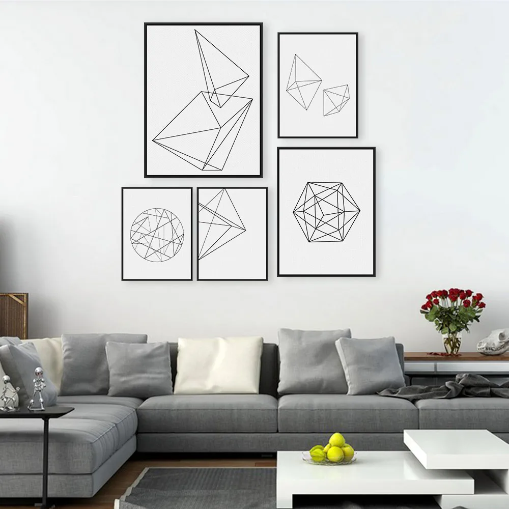 Abstract Geometric Black and White Nordic Decorative Canvas Painting Line geometry Poster wall pictures for living room art
Abstract Geometric Black and White Nordic Decorative Canvas Painting Line geometry Poster wall pictures for living room art