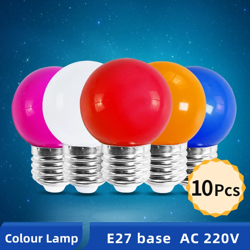 

OK-B 10pcs/lot Colorful Globe Lamp E27 Led Bulb 3W 220V E27 Lampada SMD2835 RGB G45 Led Spotlight Red Green Blue Bomlillas