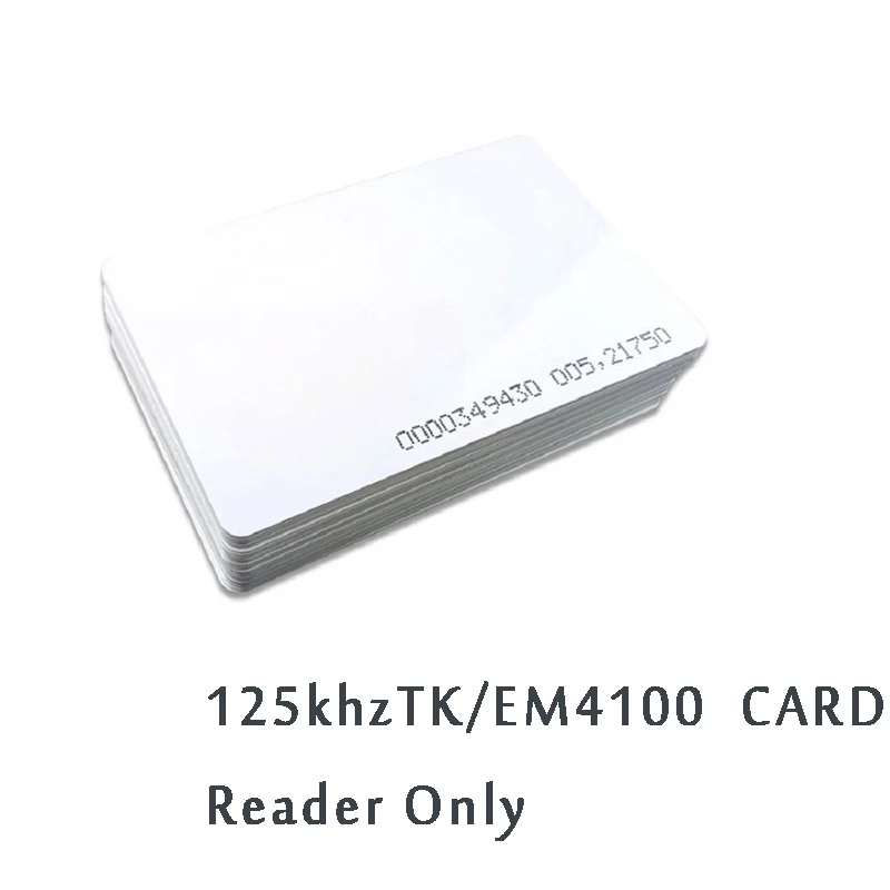 100PCS ID Card Smart Chip for Attendance Badge 125Khz RFID Read-Only Authorization Key Fob TK/EM4100 Access Control Blank Card
100PCS ID Card Smart Chip for Attendance Badge 125Khz RFID Read-Only Authorization Key Fob TK/EM4100 Access Control Blank Card