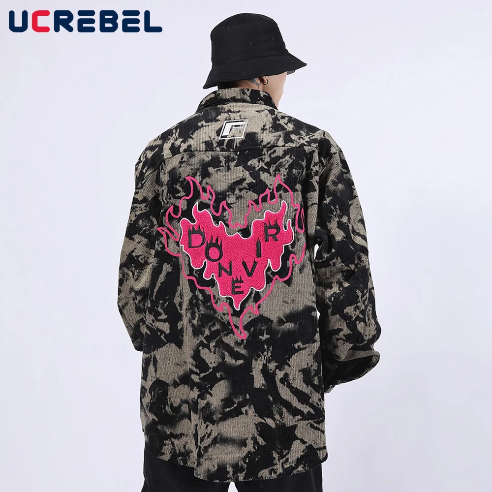 Heart Embroidery Tie Dye Long Sleeved Shirt Mens High Street Shirt Jacket Streetwear Autumn Casual Loose Lapel Shirts Men
Heart Embroidery Tie Dye Long Sleeved Shirt Mens High Street Shirt Jacket Streetwear Autumn Casual Loose Lapel Shirts Men