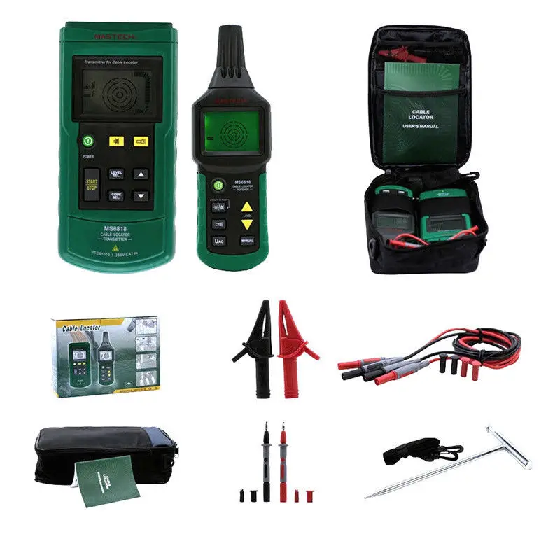 Mastech MS6818 Wire Cable Tracker Metal Pipe Locator Detector Tester Meter AC/DC 12~400V
Mastech MS6818 Wire Cable Tracker Metal Pipe Locator Detector Tester Meter AC/DC 12~400V