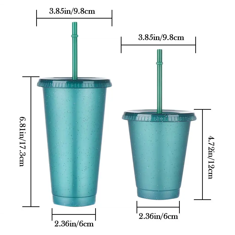 480/700ML Flash Powder Water Bottle With Straws Lid Plastic Reusable Personalized Drinkware Coffee Drinking Cup Outdoor Portable 
480/700ML Flash Powder Water Bottle With Straws Lid Plastic Reusable Personalized Drinkware Coffee Drinking Cup Outdoor Portable