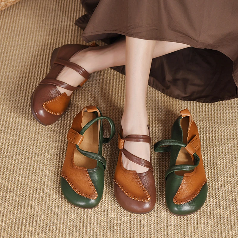New Soft Leather Shallow Mouth Single Shoes Temperament Women's Shoes Stitching Color Full Leather Shoes Retro Single Shoe Women
New Soft Leather Shallow Mouth Single Shoes Temperament Women's Shoes Stitching Color Full Leather Shoes Retro Single Shoe Women
