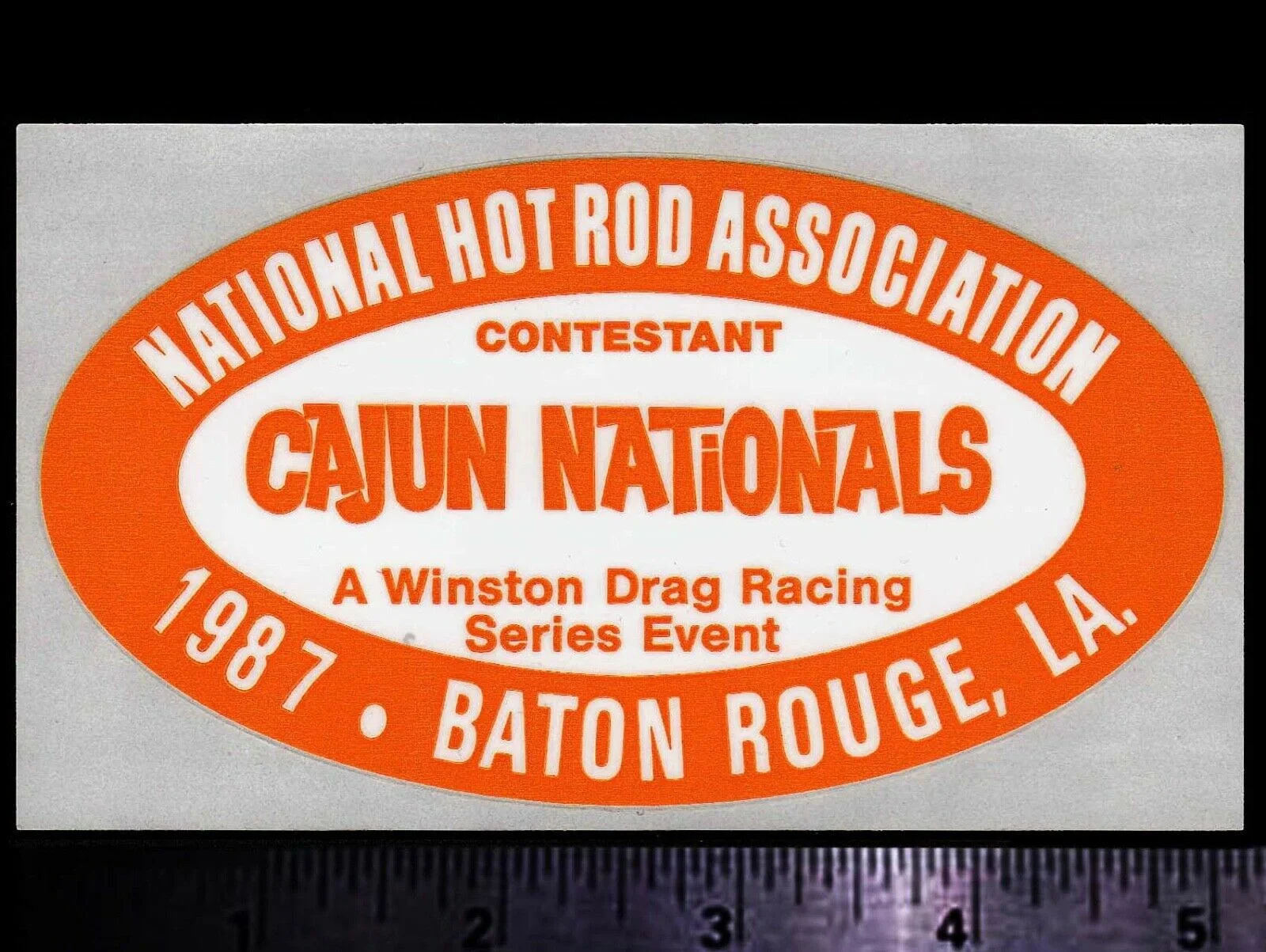 For x2 NHRA Cajun Nationals Baton Rouge LA. 1987 Original Vintage Racing Decal/Sticker
For x2 NHRA Cajun Nationals Baton Rouge LA. 1987 Original Vintage Racing Decal/Sticker
