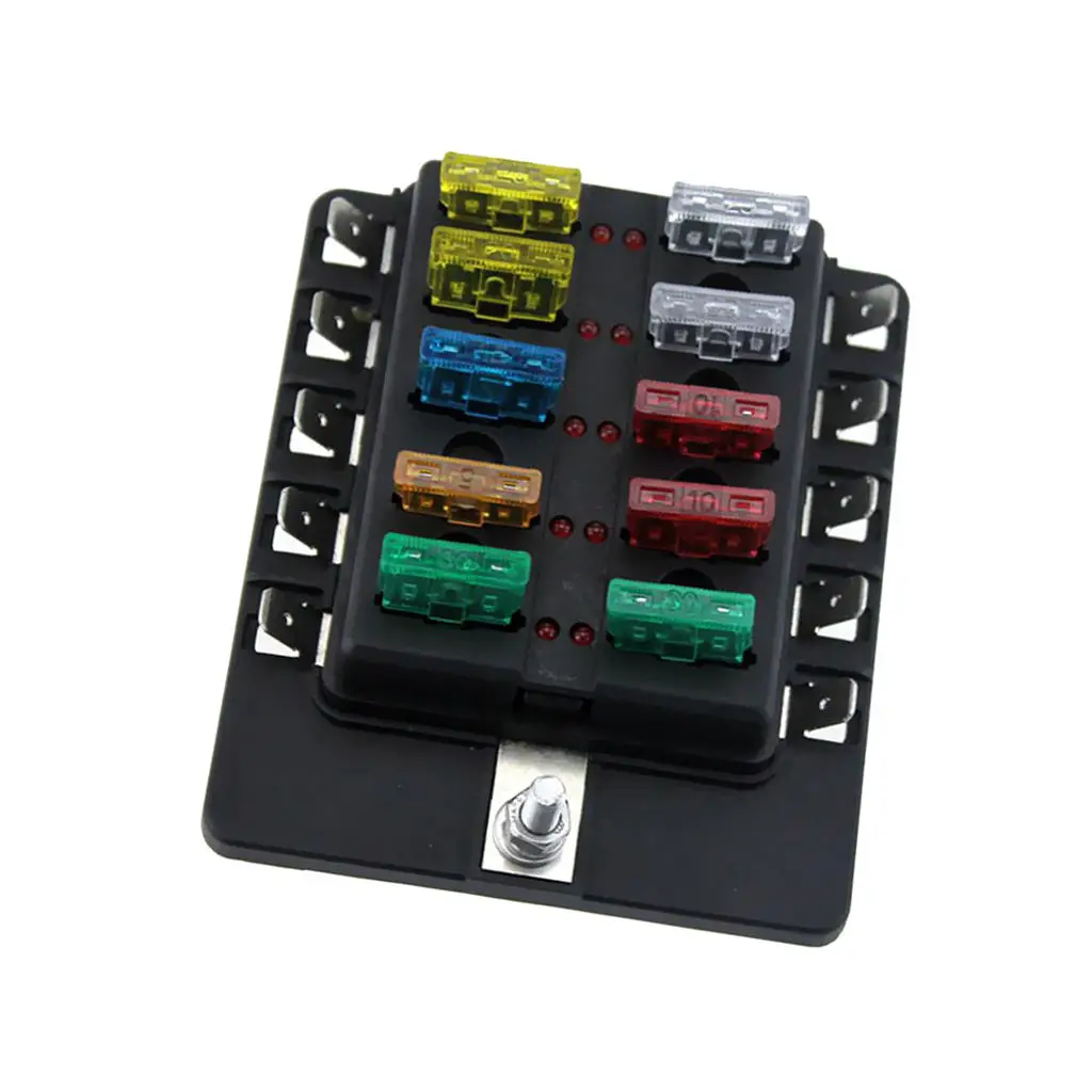 Waterproof 10Way Blade Fuse Box Holder LED Warning Light Kit Car Boat Marine 6V 12V 24V 
Waterproof 10Way Blade Fuse Box Holder LED Warning Light Kit Car Boat Marine 6V 12V 24V