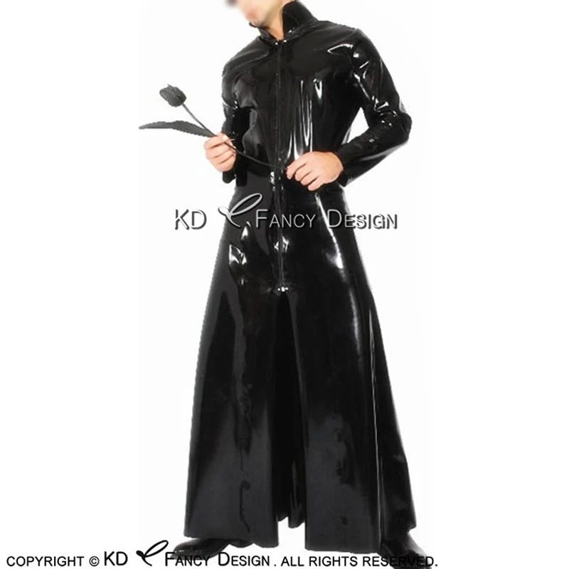 Black Sexy Latex Robe Long Sleeves With Zipper And Split At Front Bottoms Rubber Jackets Coat Top YF-0114
Black Sexy Latex Robe Long Sleeves With Zipper And Split At Front Bottoms Rubber Jackets Coat Top YF-0114