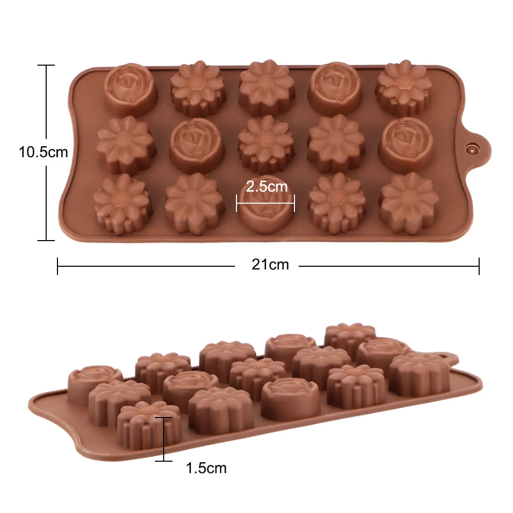Cake Mold Silicone Chocolate Mold Jelly and Candy Mold 3D Mold DIY Variety Non-stick Silicone Chocolate Baking Tools 15-Cavity
Cake Mold Silicone Chocolate Mold Jelly and Candy Mold 3D Mold DIY Variety Non-stick Silicone Chocolate Baking Tools 15-Cavity