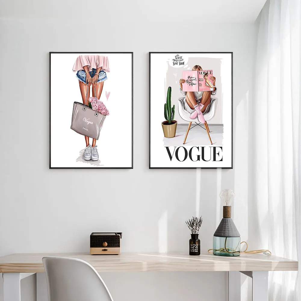 Nordic Wall Art Canvas Poster Vogue Print Fashion Girl with Bag Girl Painting Decoration Picture Living Room Decor Unframed
Nordic Wall Art Canvas Poster Vogue Print Fashion Girl with Bag Girl Painting Decoration Picture Living Room Decor Unframed