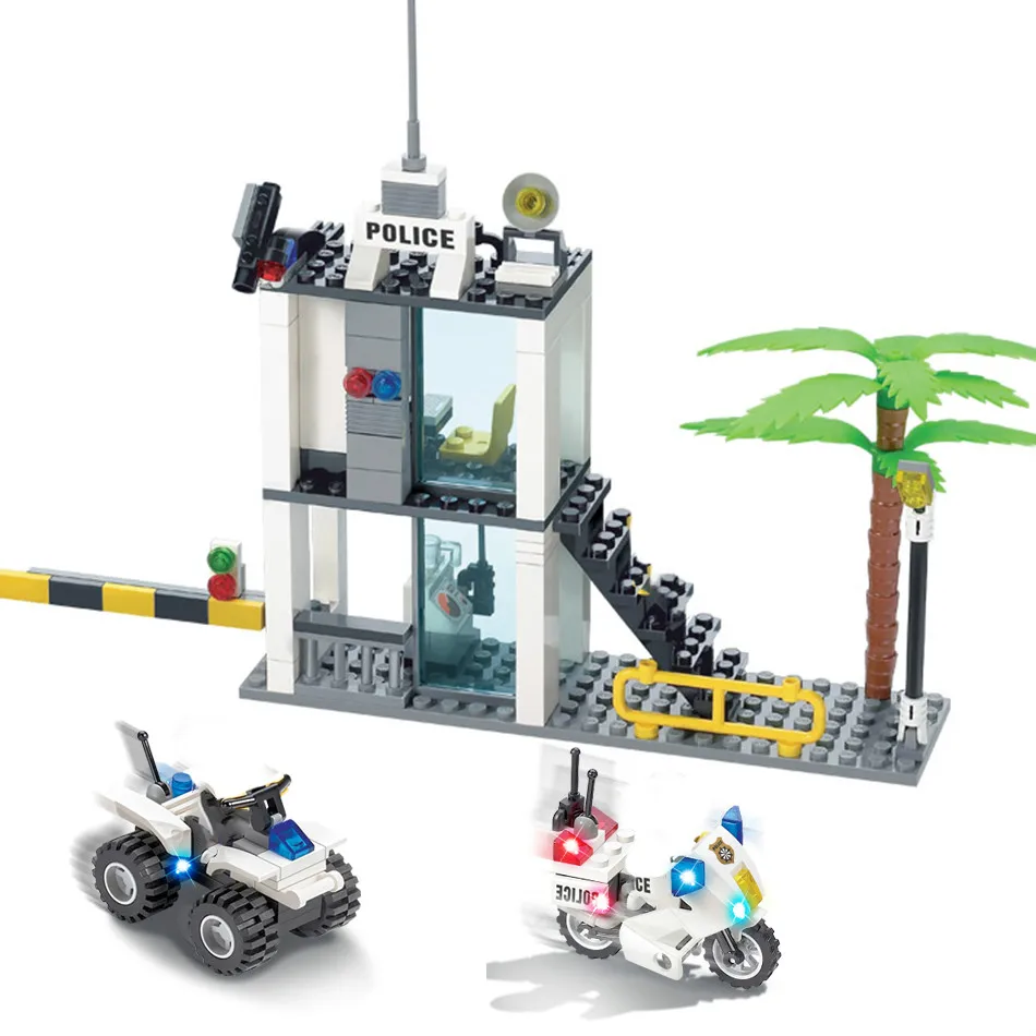 193pcs Police Motorcycle Police Station Building Blocks Set City Policeman Figures Bricks Toys for Children
193pcs Police Motorcycle Police Station Building Blocks Set City Policeman Figures Bricks Toys for Children