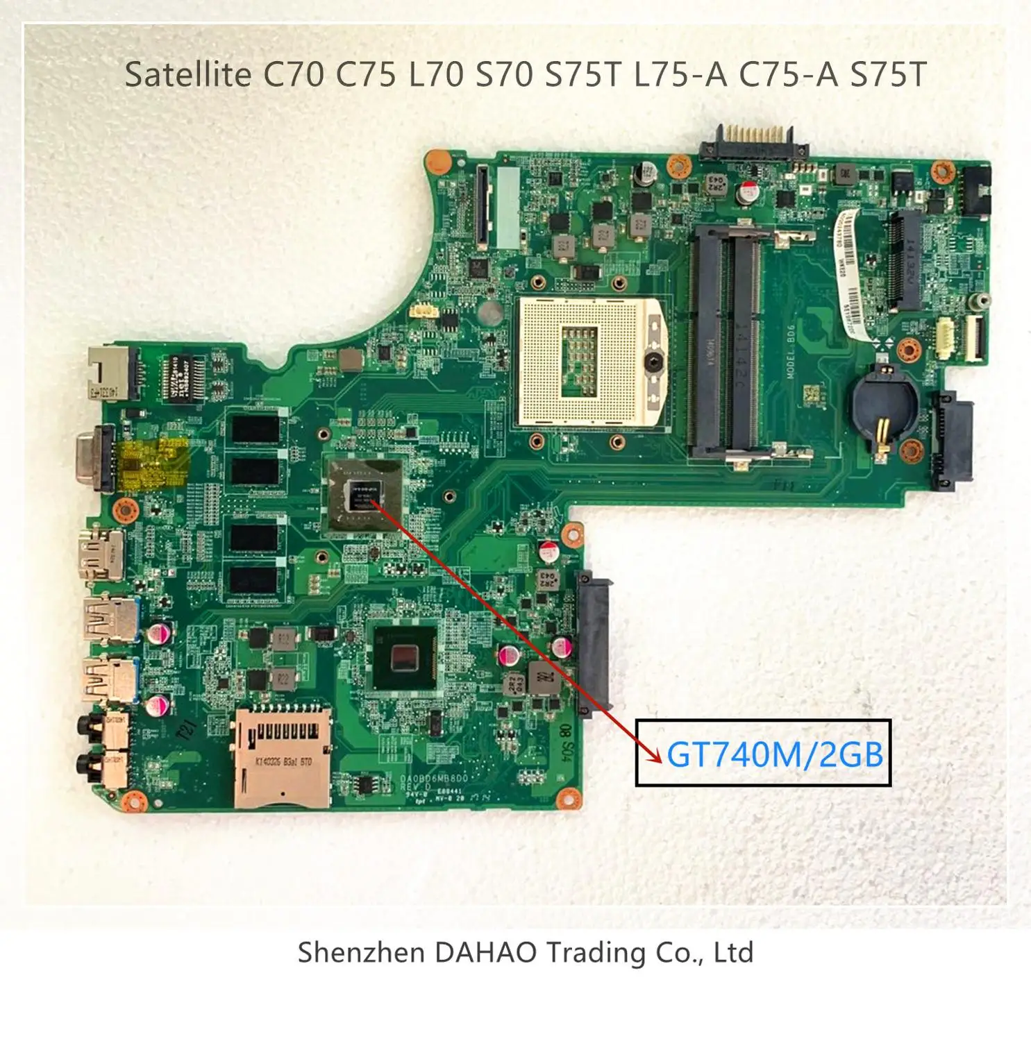 For Toshiba Satellite C70 C75 L70 S70 S75T L75-A C75-A S75T Laptop motherboard DA0BD6MB8D0 A000245430 Mainboard With GT740M Test
For Toshiba Satellite C70 C75 L70 S70 S75T L75-A C75-A S75T Laptop motherboard DA0BD6MB8D0 A000245430 Mainboard With GT740M Test