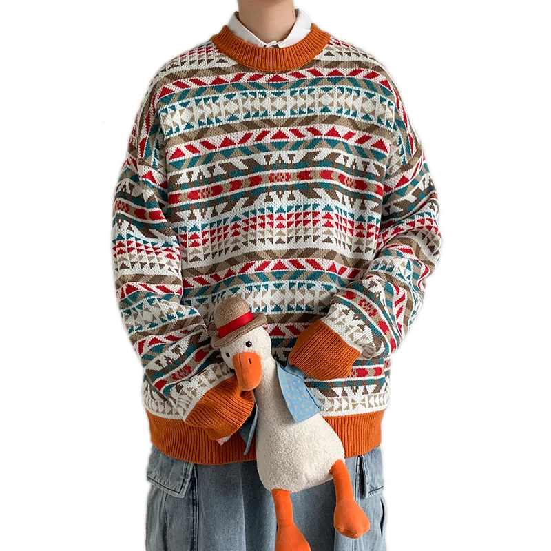 Sweater MenBrand fashion Pullover Male O-Neck stripe Slim Fit Knitting fashion Sweaters Man Pullover