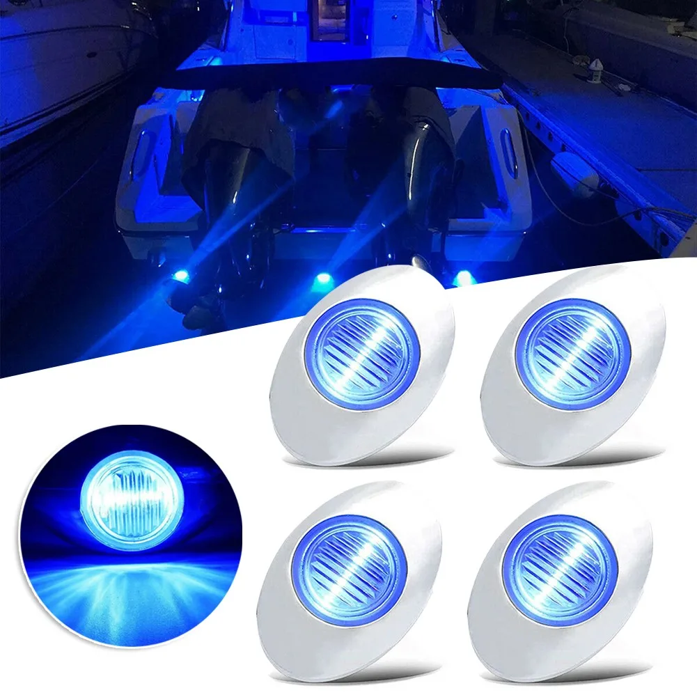 12V Marker Light 4pcs Set Blue Deck Courtesy Lamp LED Stern Lights Marine Boat Oval Waterproof New
12V Marker Light 4pcs Set Blue Deck Courtesy Lamp LED Stern Lights Marine Boat Oval Waterproof New