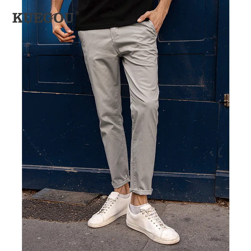 KUEGOU 2022 New Spring Cotton Stretch Clothing Men's Casual Pants High Quality Fashion Summer Trousers Thin Slim Plus Size 2996
KUEGOU 2022 New Spring Cotton Stretch Clothing Men's Casual Pants High Quality Fashion Summer Trousers Thin Slim Plus Size 2996