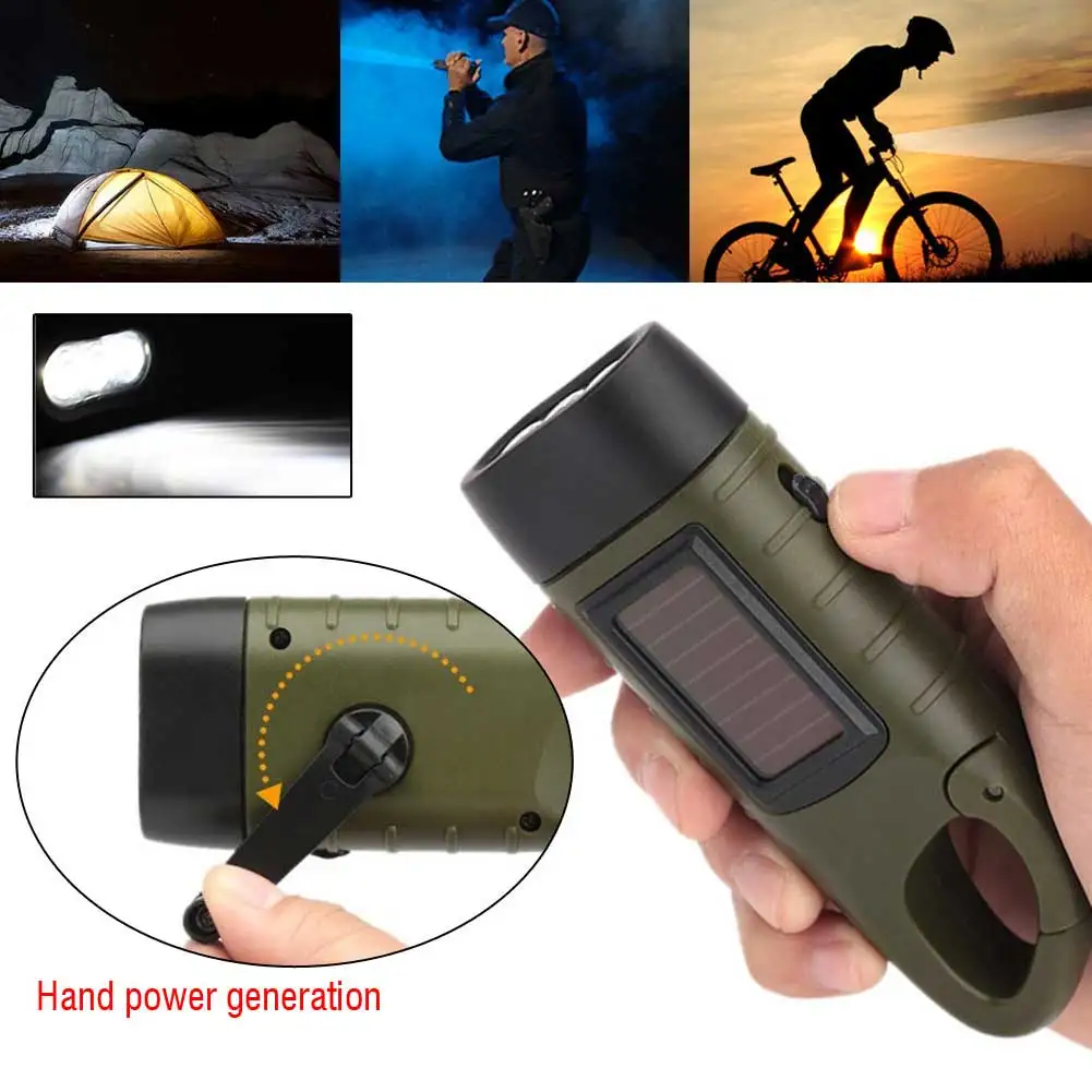 Solar Led Flashlight Hand Crank Dynamo Rechargeable Torch Lanterna Emergency Power Lamp for Outdoor Camping Mountaineering
Solar Led Flashlight Hand Crank Dynamo Rechargeable Torch Lanterna Emergency Power Lamp for Outdoor Camping Mountaineering