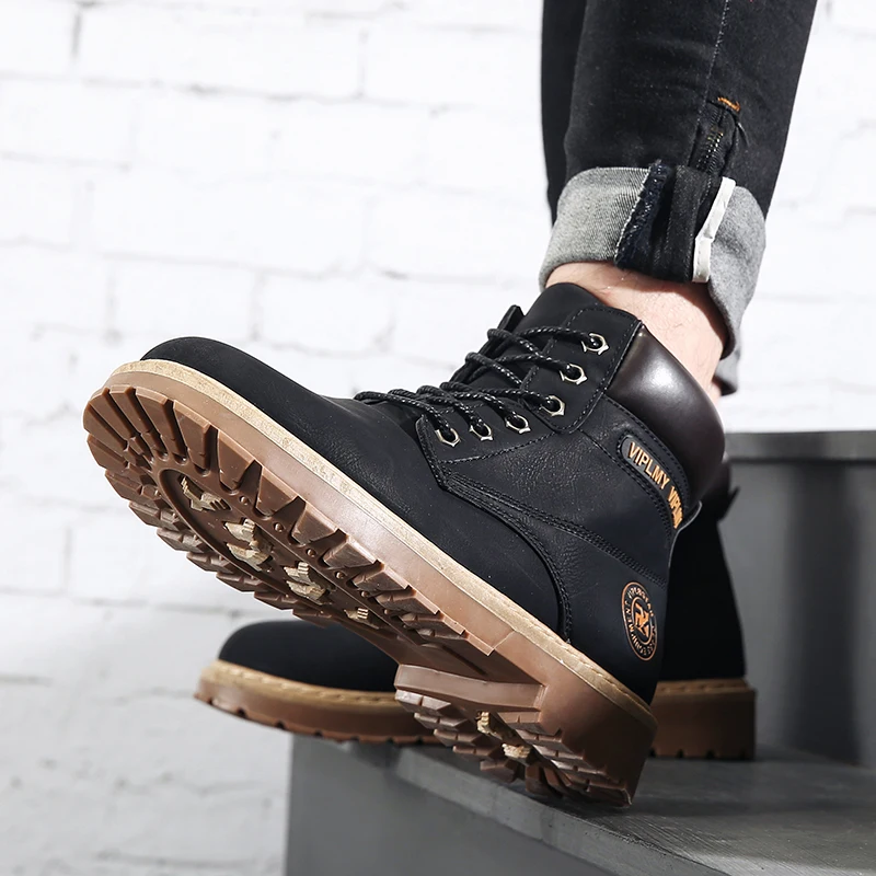 FIXSYS Autumn Mens Ankle Boots Lace-up Work Safety Boots Fashion Male Anti-skid Cowboy Boots Outdoor Casual Skateboarding Shoes
FIXSYS Autumn Mens Ankle Boots Lace-up Work Safety Boots Fashion Male Anti-skid Cowboy Boots Outdoor Casual Skateboarding Shoes