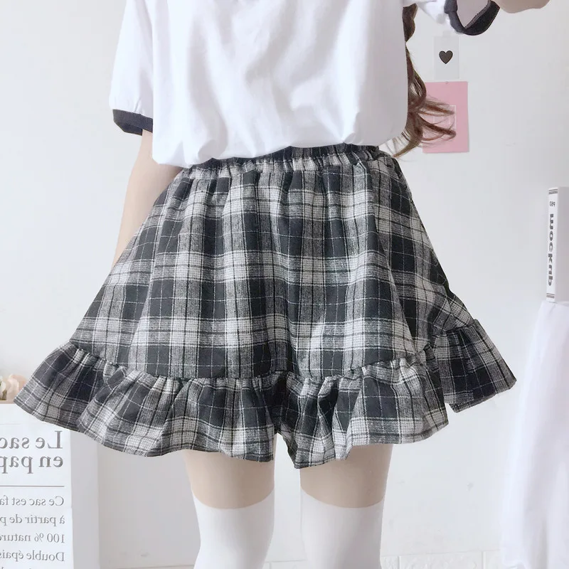 2021 Spring Autumn Women Lolita Skirt High Waist Plaid Mini Cotton Skirts Saias Cute Kawaii Ruffles Christmas Gift Skirts
2021 Spring Autumn Women Lolita Skirt High Waist Plaid Mini Cotton Skirts Saias Cute Kawaii Ruffles Christmas Gift Skirts