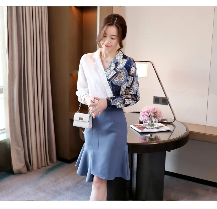 Houthion Silk Women's Blouses Long Sleeve Top Fashion Printed Shirt New Korean Loose Casual Silk Blouse V-Neck Full Print
Houthion Silk Women's Blouses Long Sleeve Top Fashion Printed Shirt New Korean Loose Casual Silk Blouse V-Neck Full Print