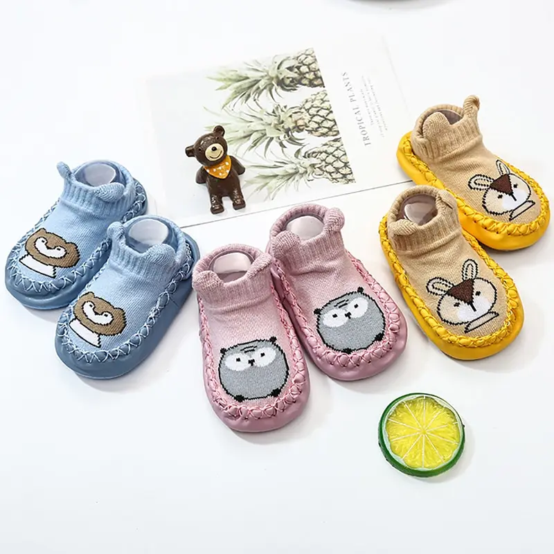 Unisex Baby Shoes First Shoes Baby Walkers Toddler First Walker Baby Girl Kids Soft Rubber Sole Baby Shoe Knit Booties Anti-slip