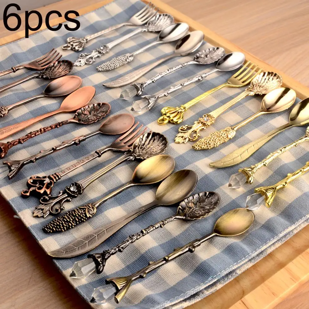 6Pcs Crown Scepter Head Long Handle Coffee Dessert Mixing Spoon Fork Tableware Western Cutlery Kitchen Food Tableware Dinner Set
6Pcs Crown Scepter Head Long Handle Coffee Dessert Mixing Spoon Fork Tableware Western Cutlery Kitchen Food Tableware Dinner Set