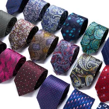 Brand 100% Silk New Mens Tie 7.5cm Blue Necktie Green & Orange Silk Gravatas For Men Paisley Floral Fit Wedding Workplace Slim