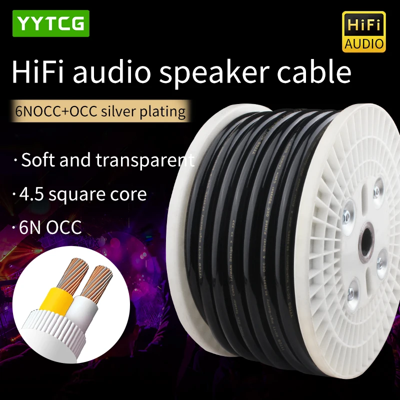

YYTCG DIY Loud Speaker Cable Hi-Fi Audio Line Cable 6N OCC Speaker Wire for Amplifier Home theater KTV DJ System