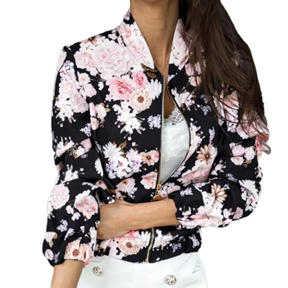 Stand Collar Zipper Closure Women Jacket Autumn Winter Floral Print Short Type Cardigan Jacket Outerwear jackets for women 2021
Stand Collar Zipper Closure Women Jacket Autumn Winter Floral Print Short Type Cardigan Jacket Outerwear jackets for women 2021