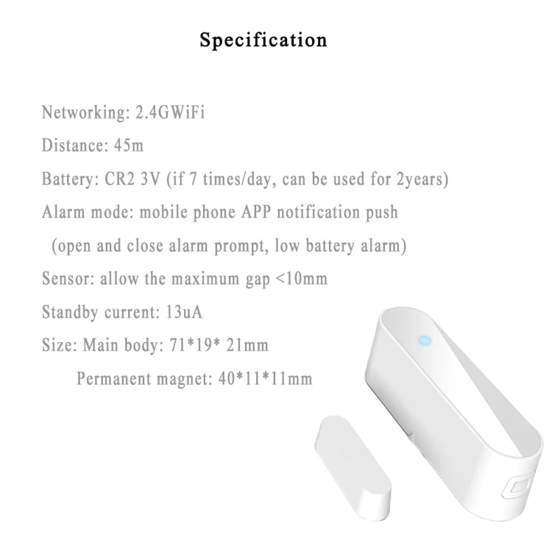 Tuya Smart WiFi Door Sensor Door Open / Closed Detectors Magnetic Switch Window Sensor Home Security Alert Security Alarm Sensor
Tuya Smart WiFi Door Sensor Door Open / Closed Detectors Magnetic Switch Window Sensor Home Security Alert Security Alarm Sensor