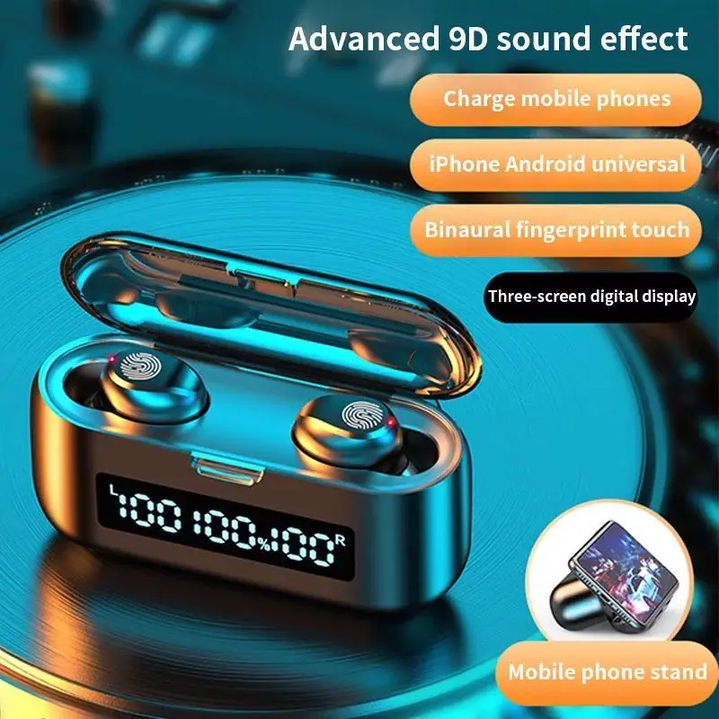 New F9 Wireless Bluetooth 5.0 Earphone TWS HIFI Mini In-Ear Sports Running Headset Support iOS/Android Phones HD Call
New F9 Wireless Bluetooth 5.0 Earphone TWS HIFI Mini In-Ear Sports Running Headset Support iOS/Android Phones HD Call
