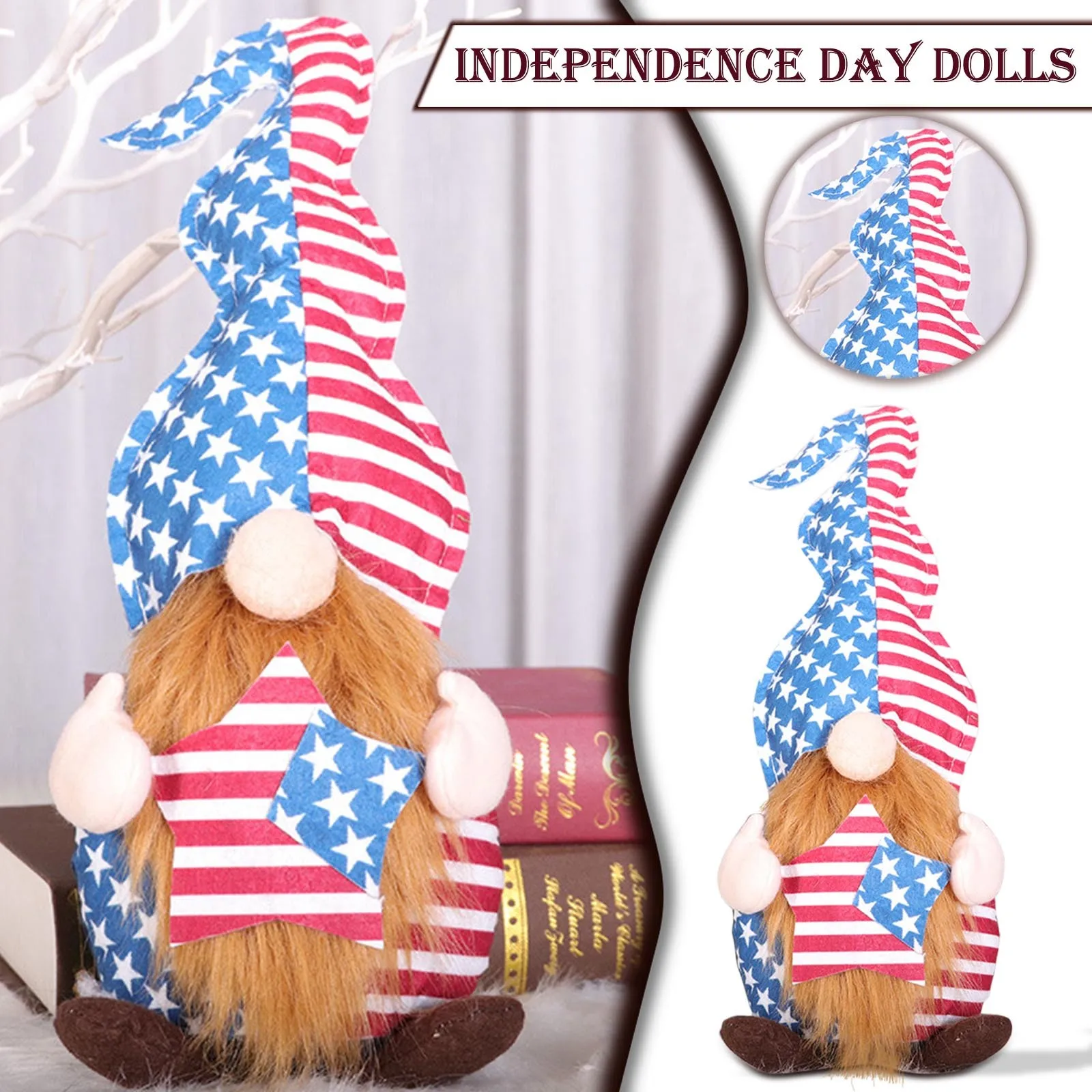 Handmade Gnomes Faceless Doll Day Independence Gnome Plush Doll Decorations Decoration & Hangs
Handmade Gnomes Faceless Doll Day Independence Gnome Plush Doll Decorations Decoration & Hangs
