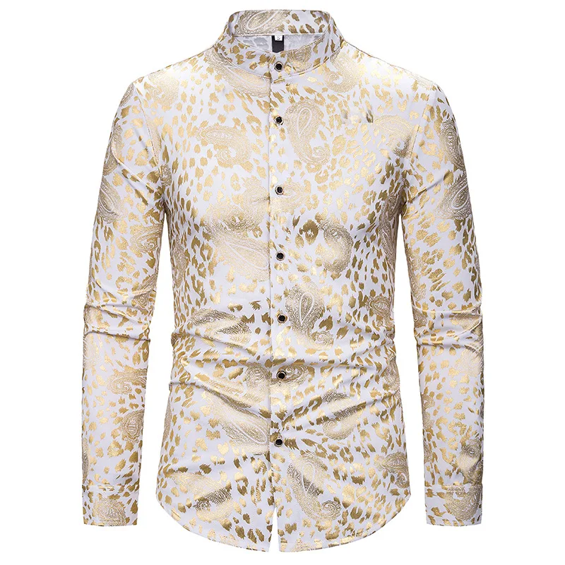 White Paisley Floral Bronzing Print Shirt Men Brand Slim Long Sleeve Dress Shirt Mens Party Event Social Shirts Camisa Hombre
White Paisley Floral Bronzing Print Shirt Men Brand Slim Long Sleeve Dress Shirt Mens Party Event Social Shirts Camisa Hombre