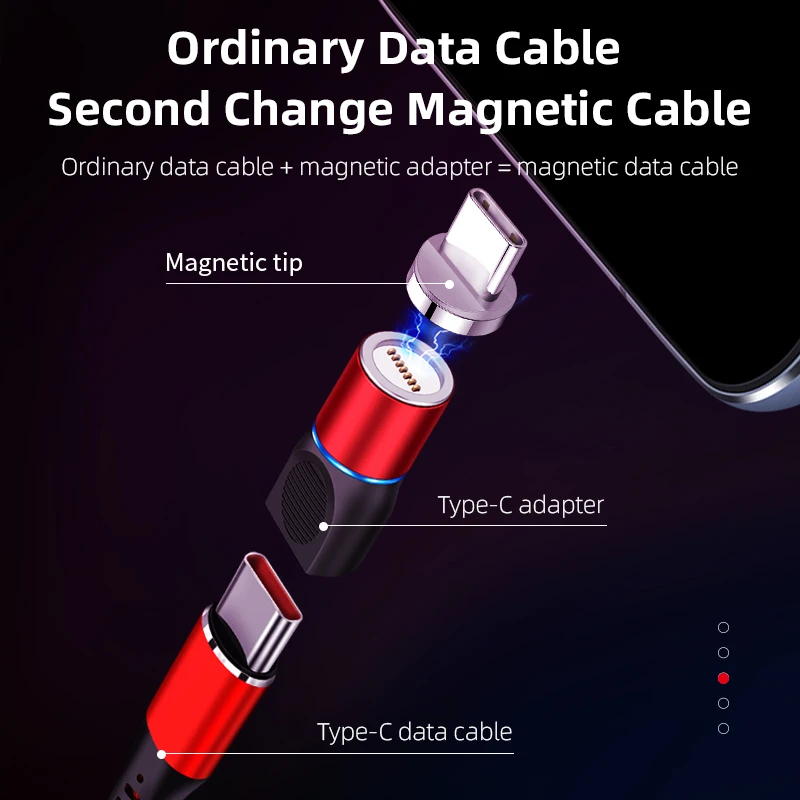 Магнитный зарядный адаптер USB C на Type Тип для кабеля Type-C микро-USB-коннектор |