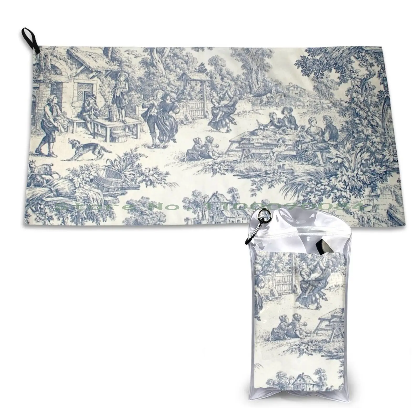 Toile De Jouy Number 2 Quick Dry Towel Gym Sports Bath Portable Cream Ivory Blue Wedgewood Vintage Antique Village Goats
Toile De Jouy Number 2 Quick Dry Towel Gym Sports Bath Portable Cream Ivory Blue Wedgewood Vintage Antique Village Goats