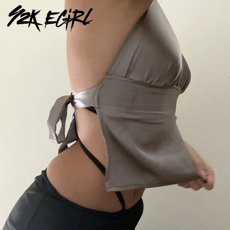 Y2K EGIRL Summer 2000s Fashion Sexy Backless Satin Crop Tops Y2K Vintage Deep V-neck Halter Summer Tank Tops Clubwear Orange
Y2K EGIRL Summer 2000s Fashion Sexy Backless Satin Crop Tops Y2K Vintage Deep V-neck Halter Summer Tank Tops Clubwear Orange