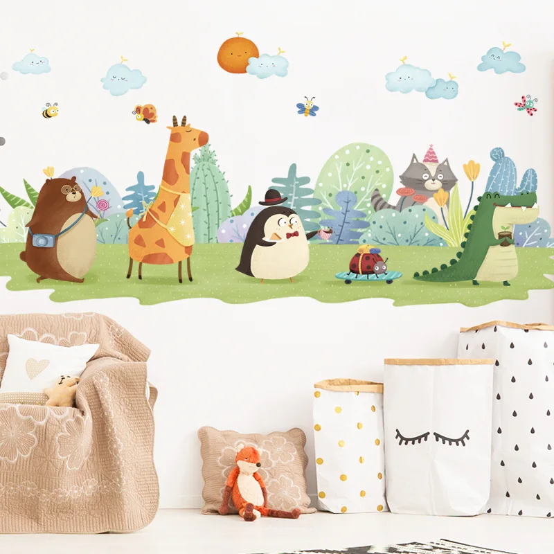 Cartoon Animals Wall Stickers for Kids Room Nursery Baby Bedroom Wall Decoration DIY Vinyl Art Wall Decals Wallpaper
Cartoon Animals Wall Stickers for Kids Room Nursery Baby Bedroom Wall Decoration DIY Vinyl Art Wall Decals Wallpaper