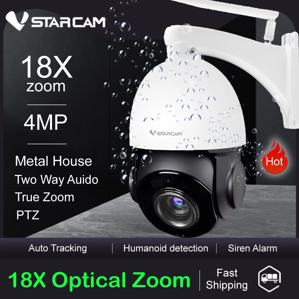 

Vstarcam 4MP PTZ IP Camera Outdoor Onvif 18X Optical ZOOM Waterproof Speed Dome WIFI Camera IR 50M P2P CCTV Security Audio Cam