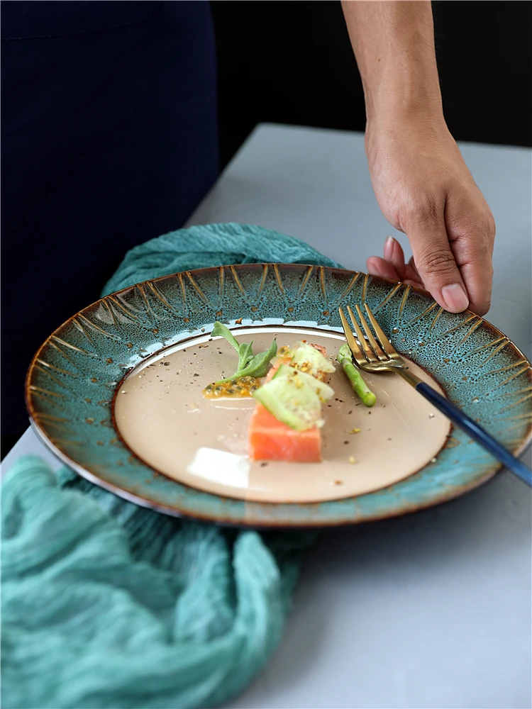 Nordic Style Ceramics Western Plates Round Creativity Blue-green Salad Plates Modern Simply Borden Table Decoration EK50CP
Nordic Style Ceramics Western Plates Round Creativity Blue-green Salad Plates Modern Simply Borden Table Decoration EK50CP