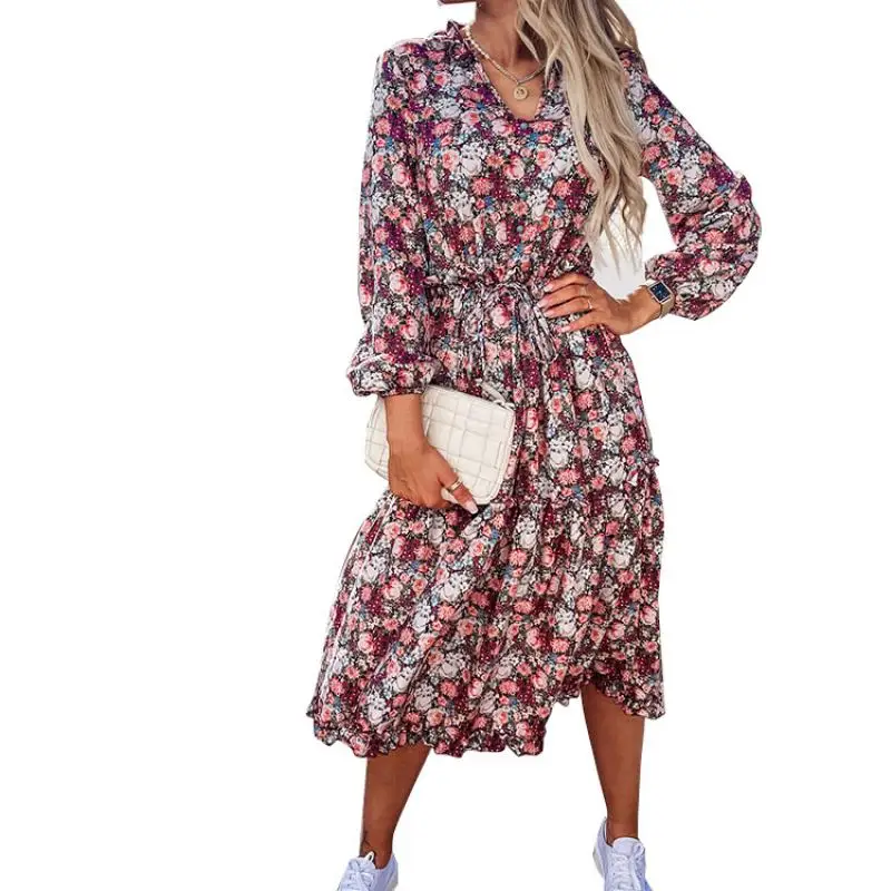 Women Spring Vintage Floral Dress Casual Long Sleeve Cascading Ruffles A Line Print Dress Female Chiffon Party Dresses
Women Spring Vintage Floral Dress Casual Long Sleeve Cascading Ruffles A Line Print Dress Female Chiffon Party Dresses
