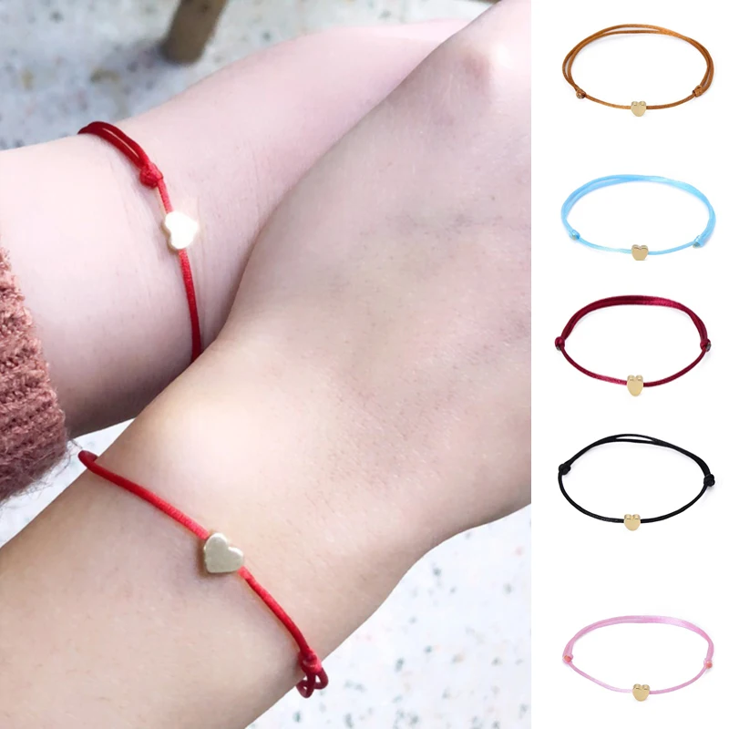 Handmade Stainless Steel Love Heart Charm Bracelet Thin Red Rope Thread String Wrist Bracelets For Men Women Couples Jewelry
Handmade Stainless Steel Love Heart Charm Bracelet Thin Red Rope Thread String Wrist Bracelets For Men Women Couples Jewelry