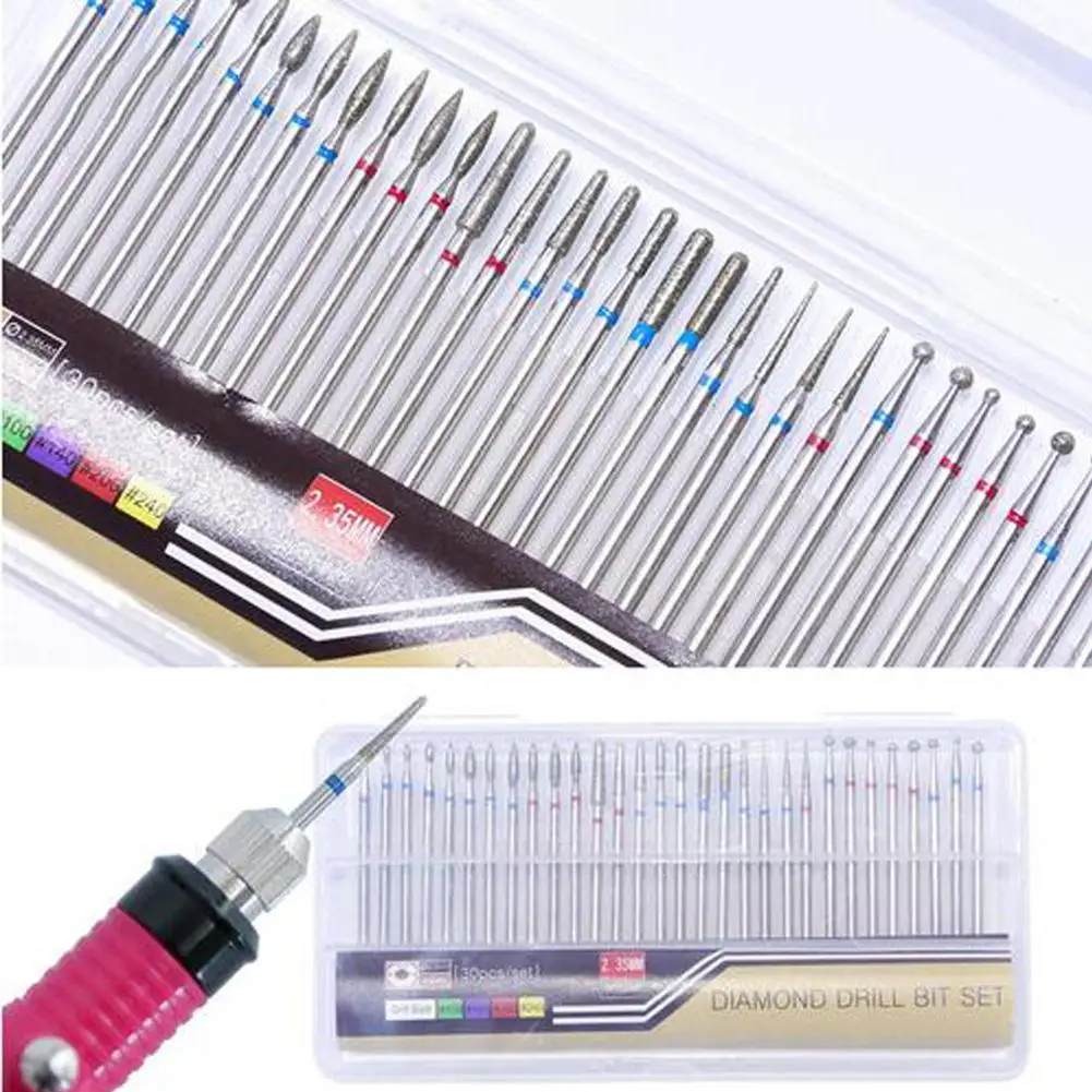 30 шт. профессиональный маникюрный педикюр набор сверл для ногтей шлифовальный инструмент 
30 шт. профессиональный маникюрный педикюр набор сверл для ногтей шлифовальный инструмент